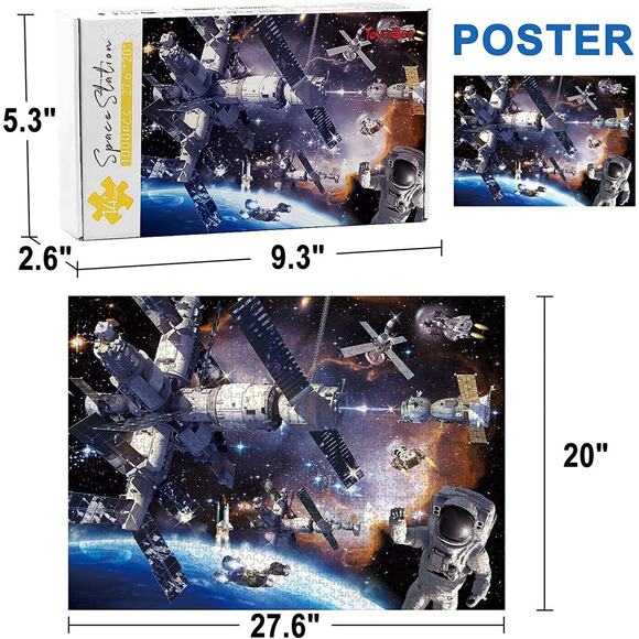 Jigsaw Puzzles 1000 Piece for Adults Teens and Kids-Space Puzzle 27.6" x 20" - Picture 3 of 12
